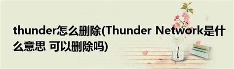 thunderôɾ(Thunder Networ